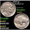 Image 1 : 1917-p Buffalo Nickel 5c Grades Choice+ Unc