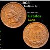 Image 1 : 1905 Indian Cent 1c Grades Choice AU/BU Slider