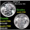 Image 1 : 1943-p Mercury Dime 10c Grades GEM+ FSB