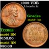 Image 1 : 1909 VDB Lincoln Cent 1c Grades GEM+ Unc BN