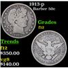 Image 1 : 1913-p Barber Half Dollars 50c Grades f, fine