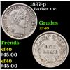 Image 1 : 1897-p Barber Dime 10c Grades xf