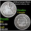 Image 1 : 1838-p Seated Liberty Dime Large Stars 10c Grades f details