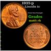 Image 1 : 1935-p Lincoln Cent 1c Grades GEM Unc RB