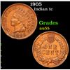 Image 1 : 1905 Indian Cent 1c Grades Choice AU