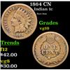 Image 1 : 1864 CN Indian Cent 1c Grades vg+