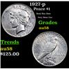 Image 1 : 1927-p Peace Dollar $1 Grades Choice AU/BU Slider