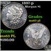 Image 1 : 1897-p Morgan Dollar $1 Grades Select Unc PL