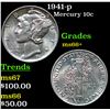 Image 1 : 1941-p Mercury Dime 10c Grades GEM++ Unc