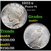 Image 1 : 1922-s Peace Dollar $1 Grades Select+ Unc