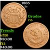 Image 1 : 1865 Two Cent Piece 2c Grades f+