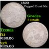 Image 1 : 1822 Capped Bust Half Dollar 50c Grades f details