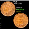 Image 1 : 1901 Indian Cent 1c Grades Choice AU/BU Slider