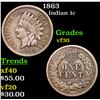 Image 1 : 1863 Indian Cent 1c Grades vf++