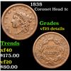 Image 1 : 1838 Coronet Head Large Cent 1c Grades VF Details