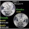 Image 1 : 1881-s Morgan Dollar $1 Grades GEM+ Unc