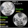 Image 1 : 1881-s Morgan Dollar $1 Grades GEM+ Unc