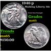 Image 1 : 1946-p Walking Liberty Half Dollar 50c Grades GEM Unc