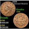 Image 1 : 1819 Coronet Head Large Cent 1c Grades vf++