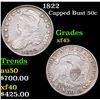 Image 1 : 1822 Capped Bust Half Dollar 50c Grades xf+
