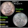 Image 1 : 1883-p Morgan Dollar $1 Grades GEM+ Unc
