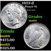 Image 1 : 1923-d Peace Dollar $1 Grades Choice Unc
