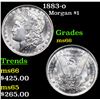 Image 1 : 1883-o Morgan Dollar $1 Grades GEM+ Unc