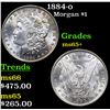Image 1 : 1884-o Morgan Dollar $1 Grades GEM+ Unc