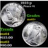 Image 1 : 1923-p Peace Dollar $1 Grades Select+ Unc