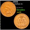 Image 1 : 1908 Indian Cent 1c Grades Choice AU/BU Slider