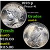 Image 1 : 1923-p Peace Dollar $1 Grades Choice+ Unc