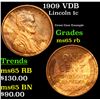 Image 1 : 1909 VDB Lincoln Cent 1c Grades GEM Unc RB