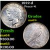 Image 1 : 1922-d Peace Dollar $1 Grades Select+ Unc