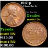 Image 1 : 1917-p Lincoln Cent 1c Grades Choice+ Unc BN