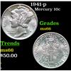 Image 1 : 1941-p Mercury Dime 10c Grades GEM+ Unc