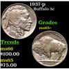 Image 1 : 1937-p Buffalo Nickel 5c Grades GEM+ Unc