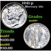 Image 1 : 1941-p Mercury Dime 10c Grades GEM++ Unc