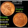 Image 1 : 1909 VDB Lincoln Cent 1c Grades GEM Unc RB