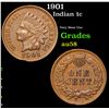 Image 1 : 1901 Indian Cent 1c Grades Choice AU/BU Slider