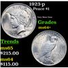 Image 1 : 1923-p Peace Dollar $1 Grades Choice+ Unc