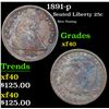 Image 1 : 1891-p Seated Liberty Quarter 25c Grades xf