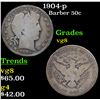 Image 1 : 1904-p Barber Half Dollars 50c Grades vg, very good