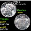 Image 1 : 1937-p Mercury Dime 10c Grades GEM++ Unc