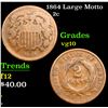 Image 1 : 1864 Large Motto Two Cent Piece 2c Grades vg+