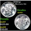 Image 1 : 1944-p Mercury Dime 10c Grades GEM++ Unc