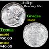 Image 1 : 1945-p Mercury Dime 10c Grades GEM+ Unc