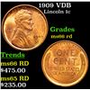Image 1 : 1909 VDB Lincoln Cent 1c Grades GEM+ Unc RD