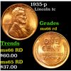 Image 1 : 1935-p Lincoln Cent 1c Grades GEM+ Unc RD