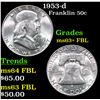 Image 1 : 1953-d Franklin Half Dollar 50c Grades Select Unc+ FBL