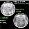 Image 1 : 1946-p BTW Old Commem Half Dollar 50c Grades Choice Unc
